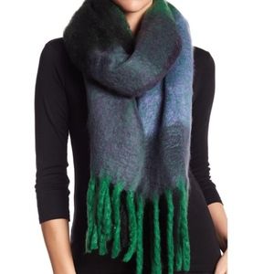 Free People Cameron Plaid Fringe Scarf